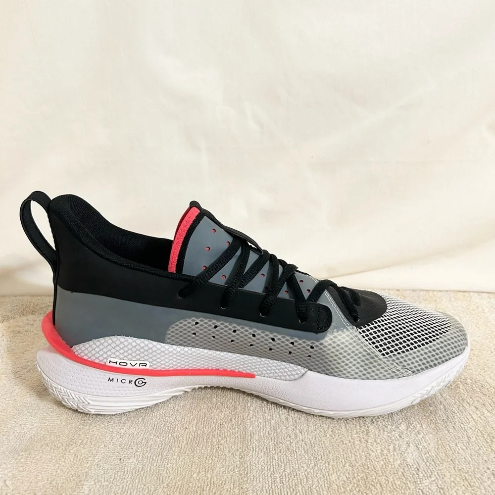Under Armour Curry 7 UNDRTD Black/Grey/Red size 9 MEN’S BASKETBALL SHOES - Picture 4 of 9